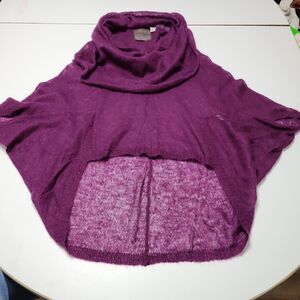 Guinevere Women S Sweater Wool Mohair Blend‎ Putple Bat Sleeve High Square Front
